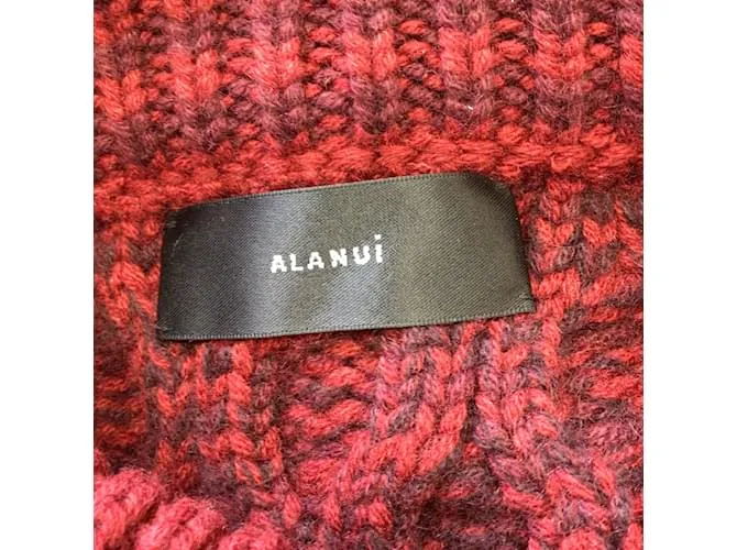 Alanui Rojo / Jersey de punto de cachemira de manga larga con detalle de flecos burdeos Roja 