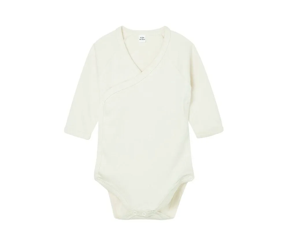 Babybugz BZ060 - BABY LONG SLEEVE KIMONO BODYSUIT - Organic Natural