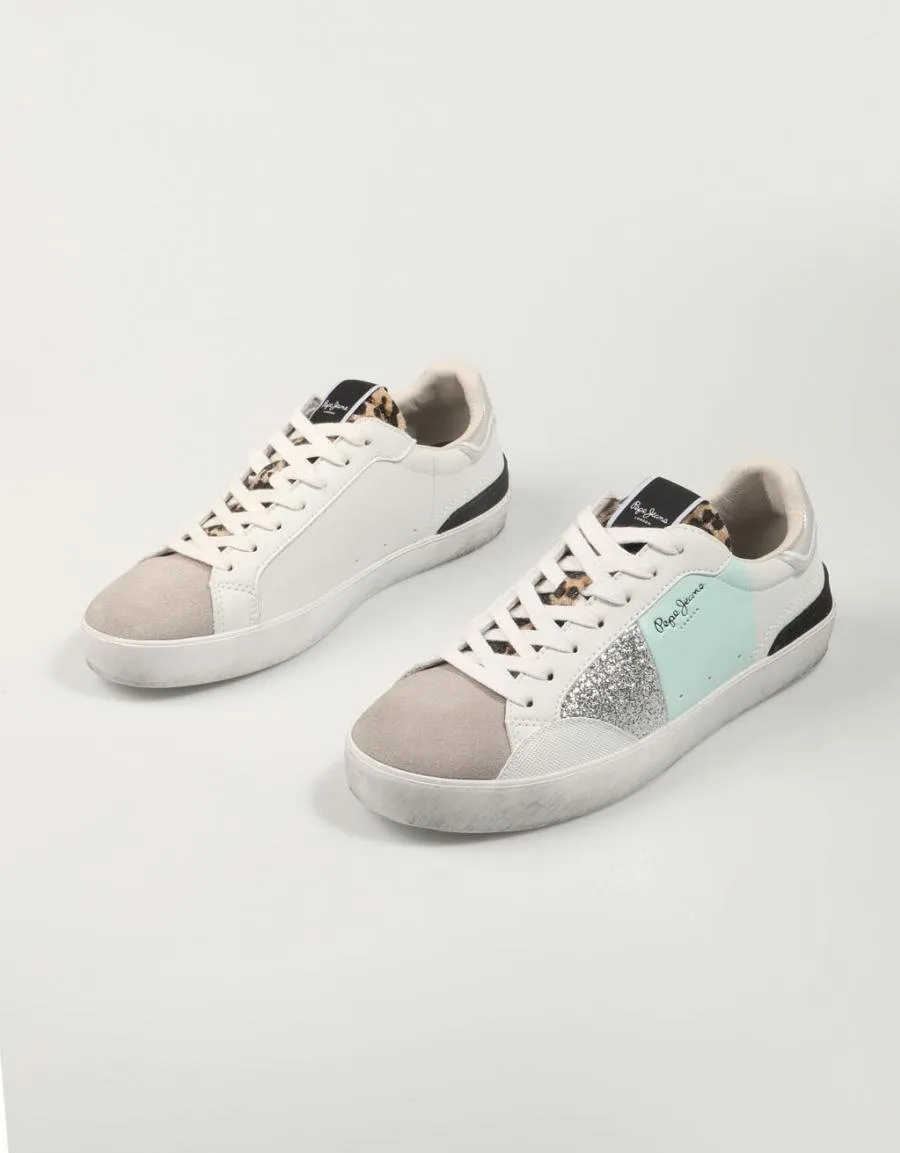  baskets PEPE JEANS Lane Shine W - Pls00010 en Blanc 84698