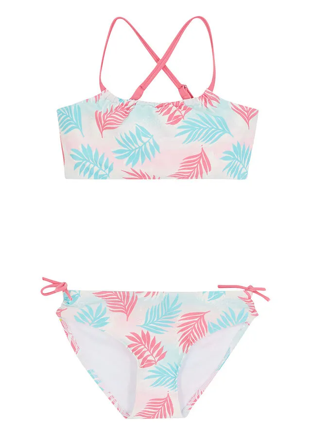 Bikini para niñas (conjunto de 2 piezas) Turquesa-rosa estampado