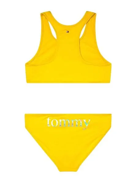 bikini tommy hilfiger logo tropical amarillo niña