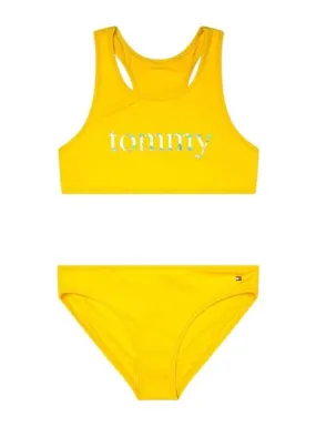 bikini tommy hilfiger logo tropical amarillo niña