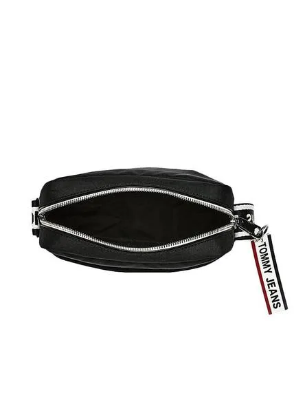 bolso tommy jeans logo tape negro para mujer