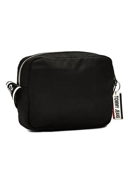 bolso tommy jeans logo tape negro para mujer