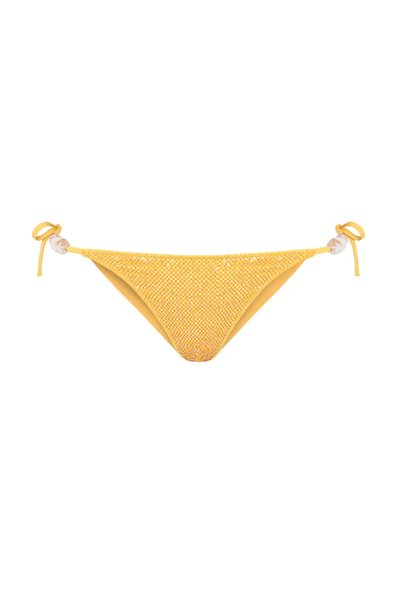 Braga bikini brasileña lentejuelas amarillo