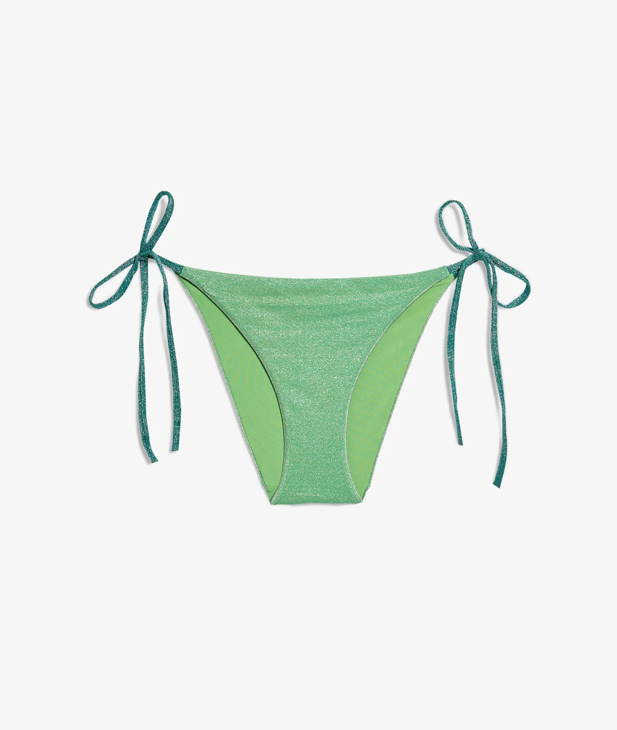 Braguita bikini anudada en los laterales, tejido irisado BOREAL VERT - ETAM