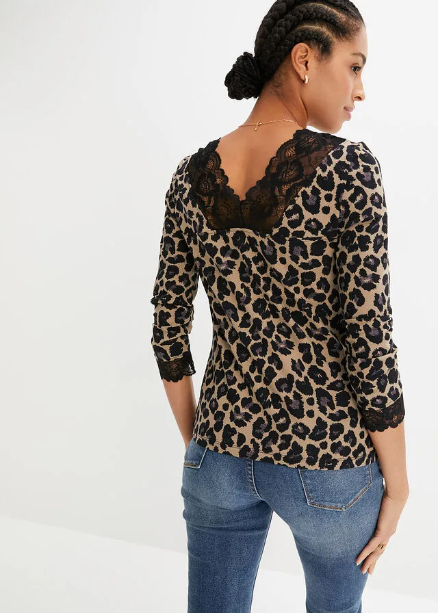 Camiseta Leopardo-negro