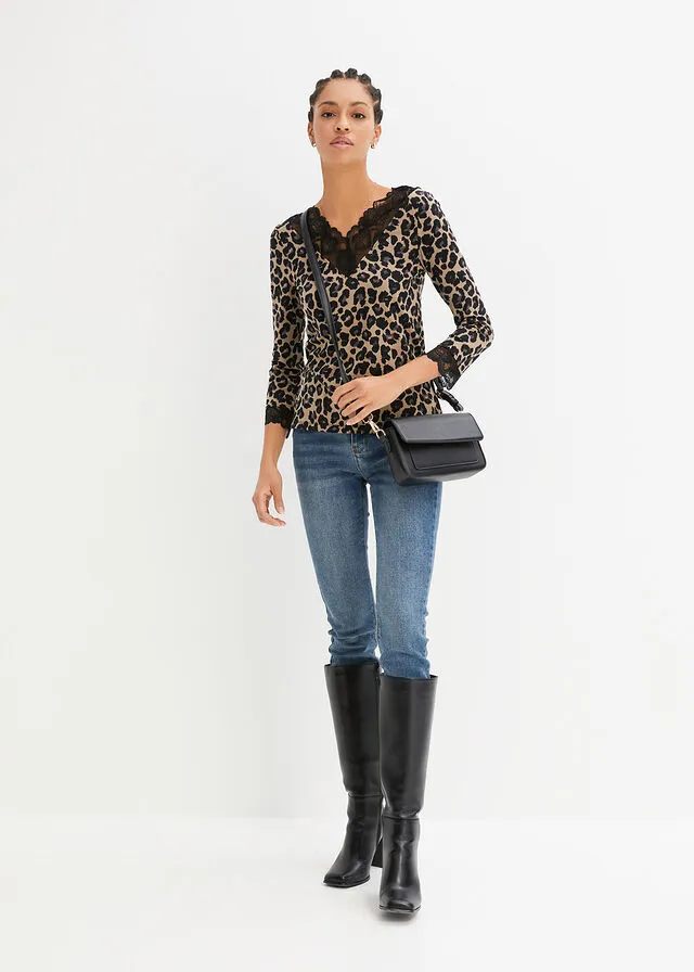 Camiseta Leopardo-negro