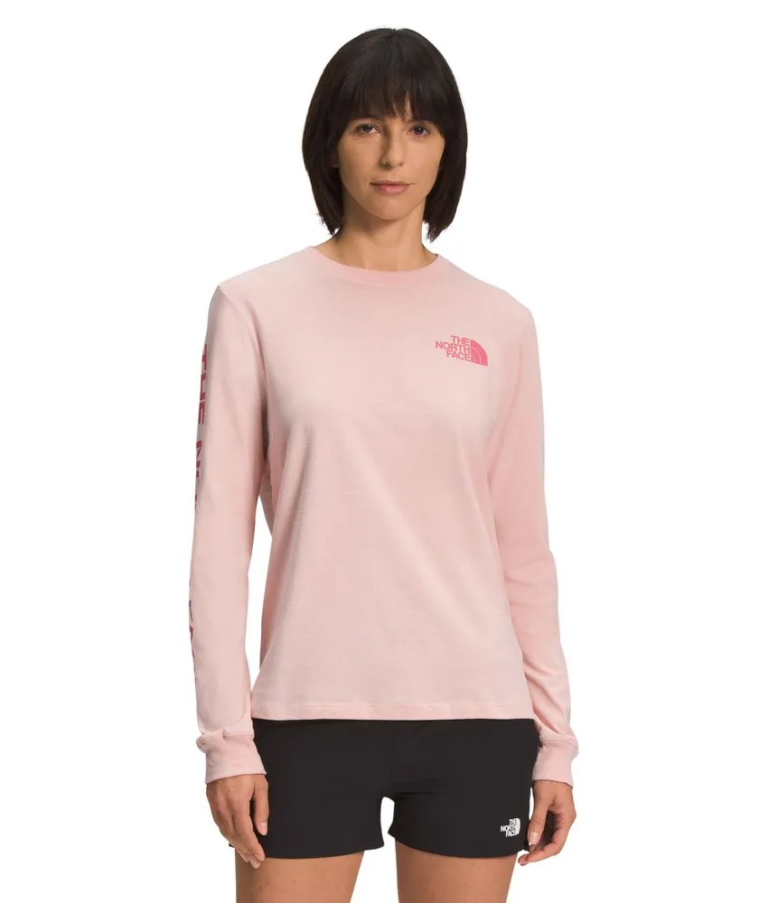 Camiseta L/S Sleeve Hit Graphic Tee Rosada Mujer The North Face