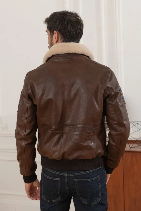 Chaqueta Hombre Cityzen Pilot Lamb Paolo Dark Cognac