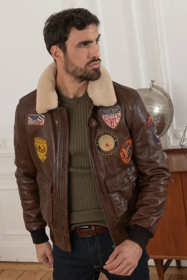 Chaqueta Hombre Cityzen Pilot Lamb Paolo Dark Cognac