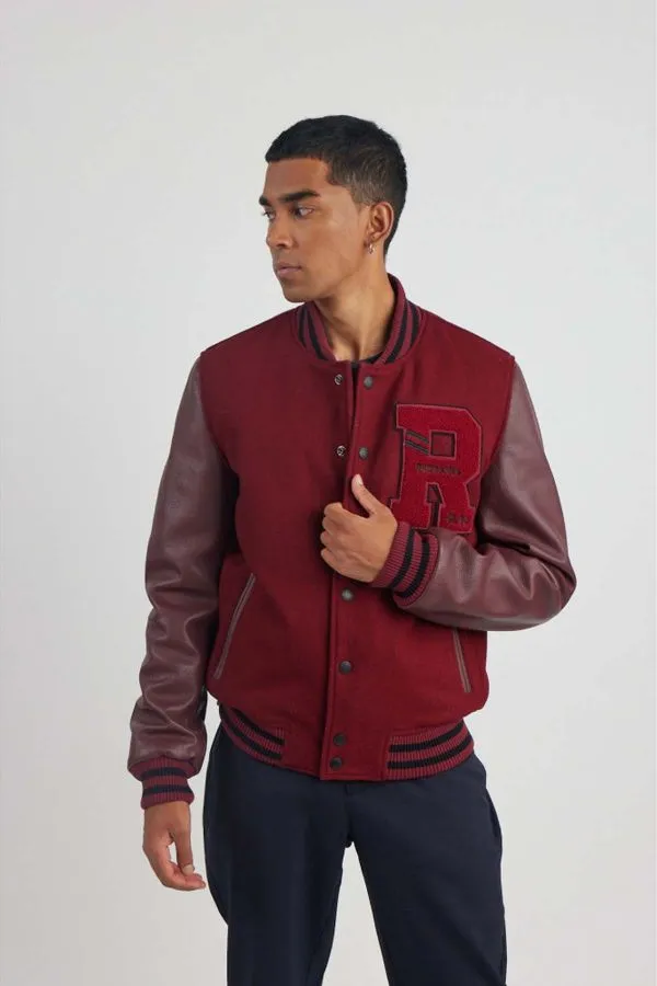 Chaqueta Hombre Redskins Oxford Hatch Burgundy