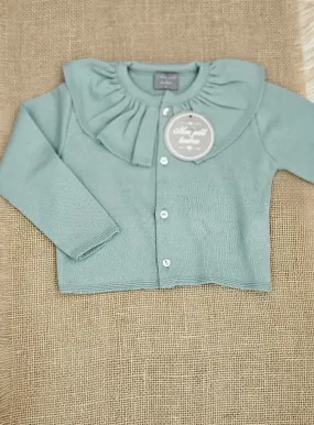 Chaqueta punto volante Mon Petit verde agua R120332