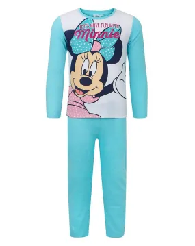 Disney Girls Short Sleeve Long Leg Pyjama Set Blue