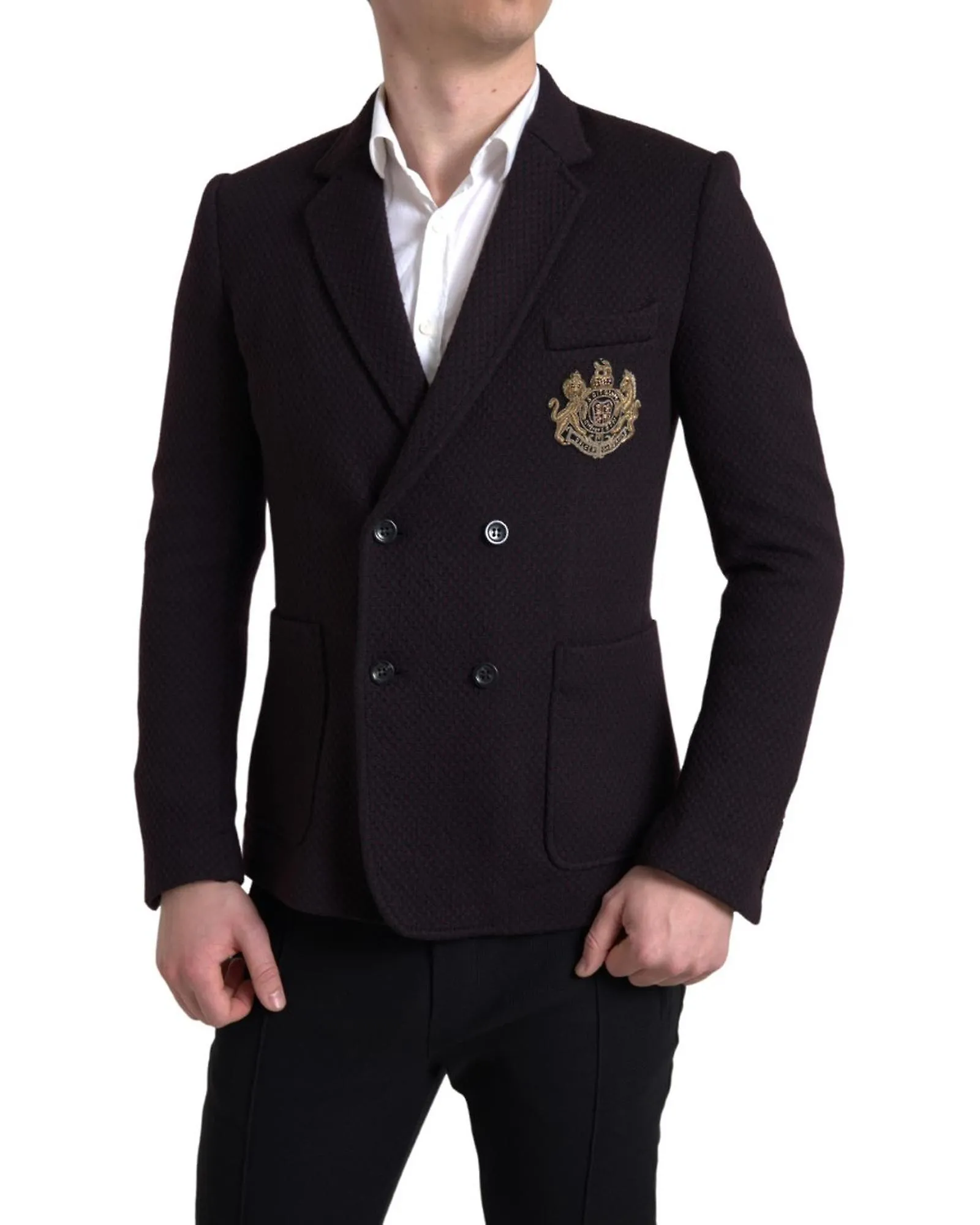 Dolce & Gabbana Logo Embroidery Double Breasted Blazer