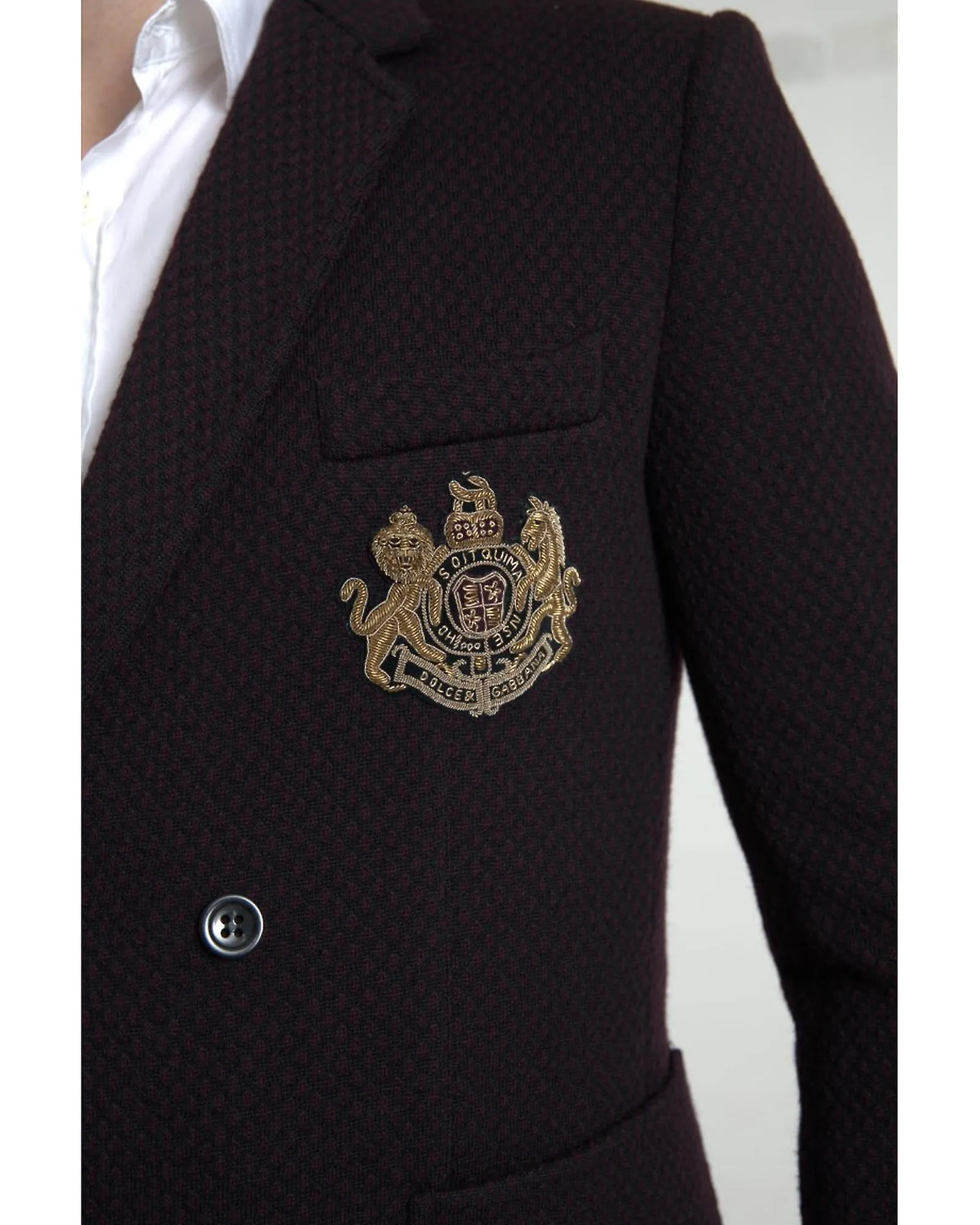 Dolce & Gabbana Logo Embroidery Double Breasted Blazer