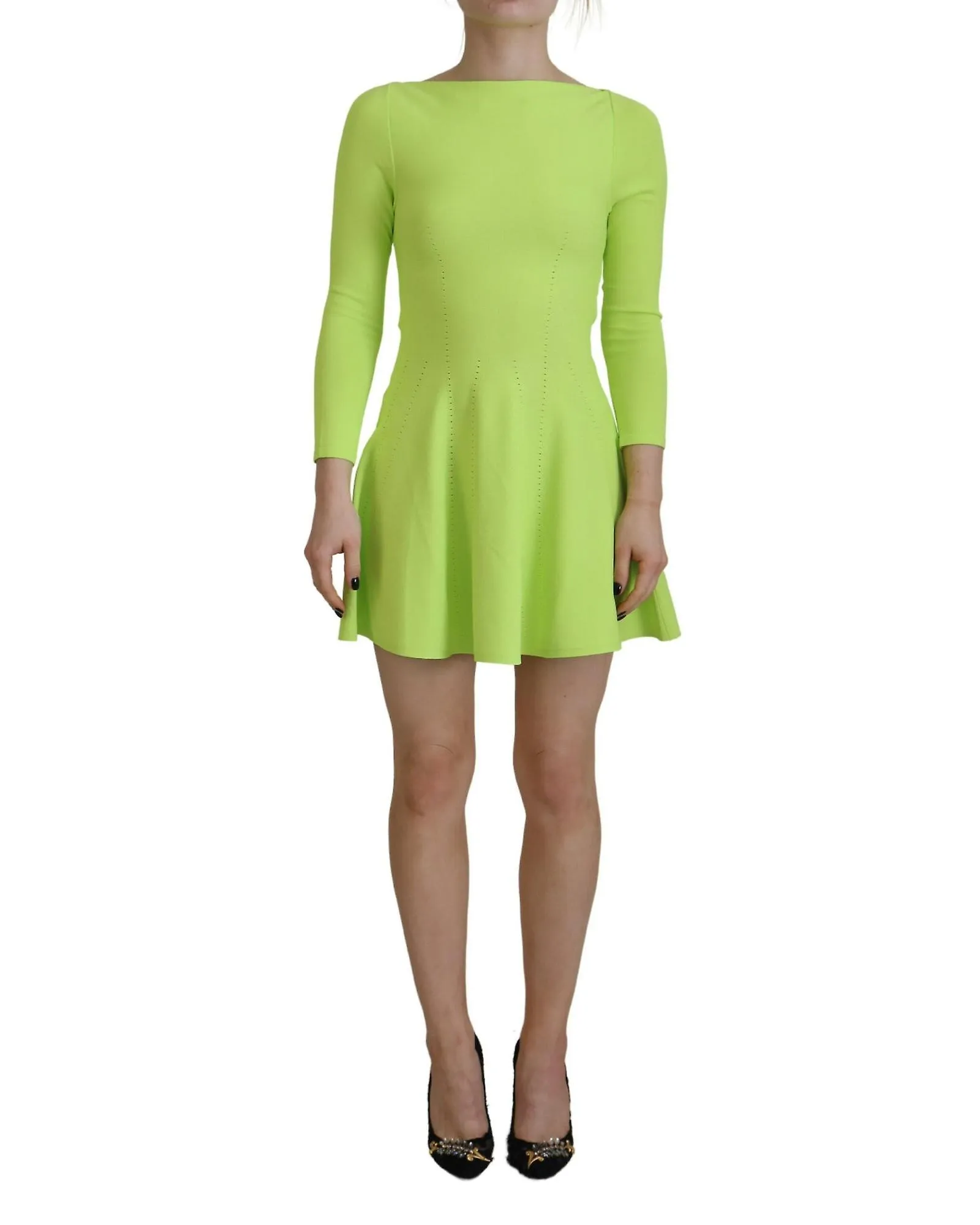 Dsquared² Long Sleeve A-Line Viscose Mini Dress