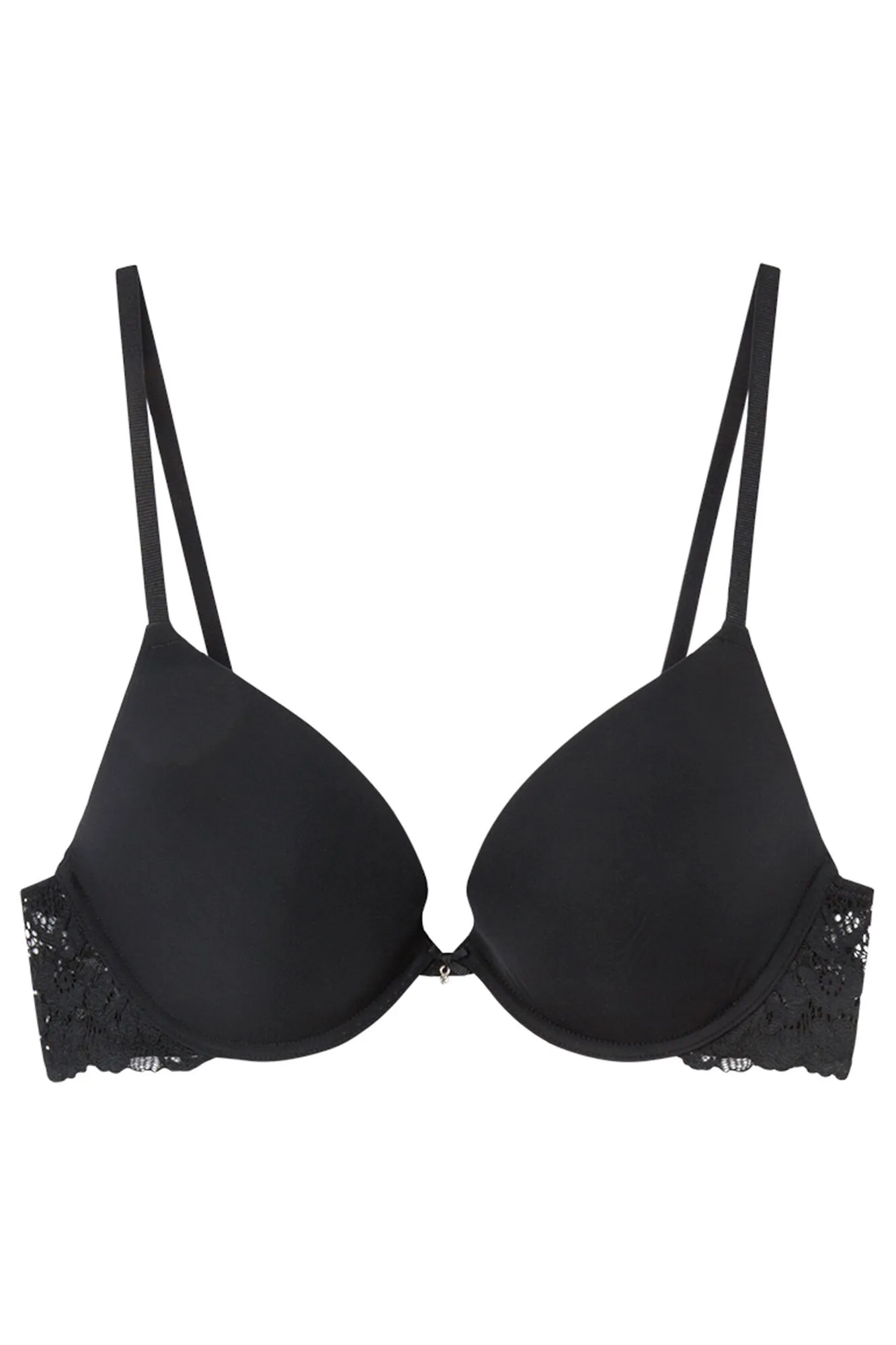 GORGEOUS Sujetador push up tul microfibra y encaje negro 