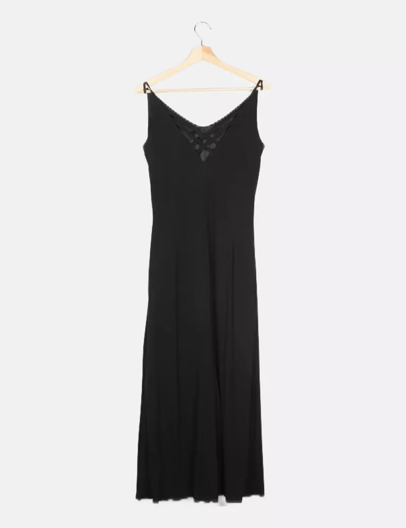 Guerral Vestido maxi negro fluido