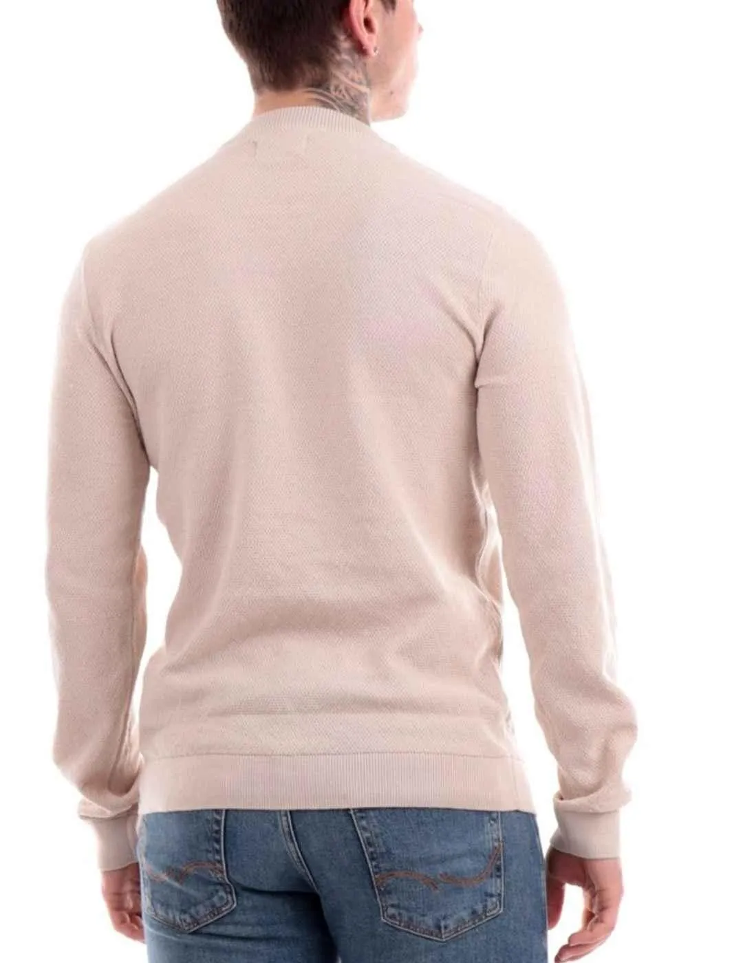 Jersey Jack&Jones Fayette beige de punto fino para hombre