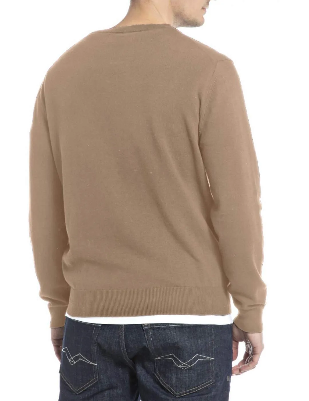 Jersey Replay punto fino camel para hombre