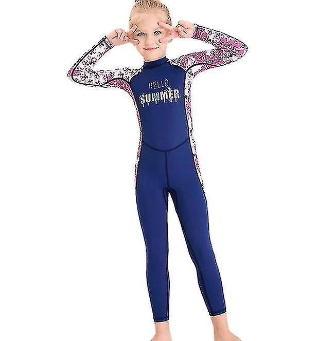 Kid's Diving Boys&Girls Long-Sleeve One Piece Full Body Sunsuit Swimsuit