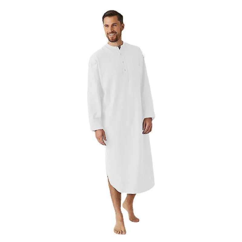 Men's Muslim Dresses Long Sleeve Shirts Kaftan Muslim Long Gown Thobe Robe For Men