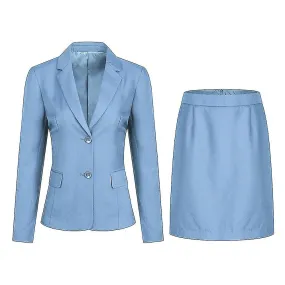 Mujer 2-pieza Office Lady Business Suit Set Slim Fit Blazer Falda