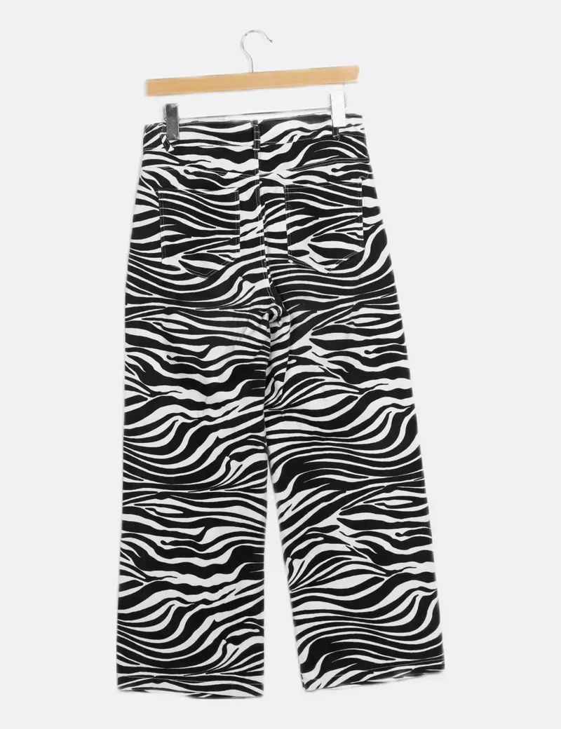 NoName Pantalón bicolor animal print