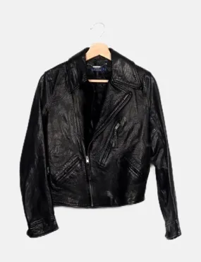 Ralph Lauren Chaqueta biker negra piel