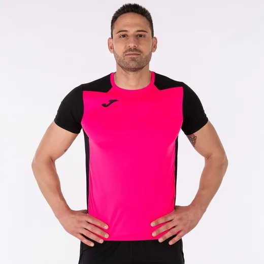 Record Ii Short Sleeve T-Shirt Fluor Pink Black