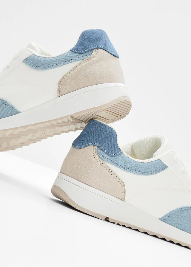 Sneakers bajos blanco/beige/azul piedra