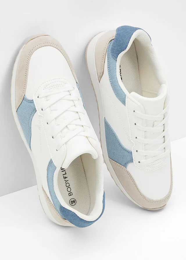 Sneakers bajos blanco/beige/azul piedra