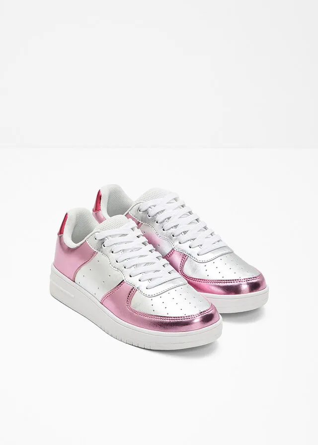 Sneakers bajos con plataforma Blanco-rosa pálido