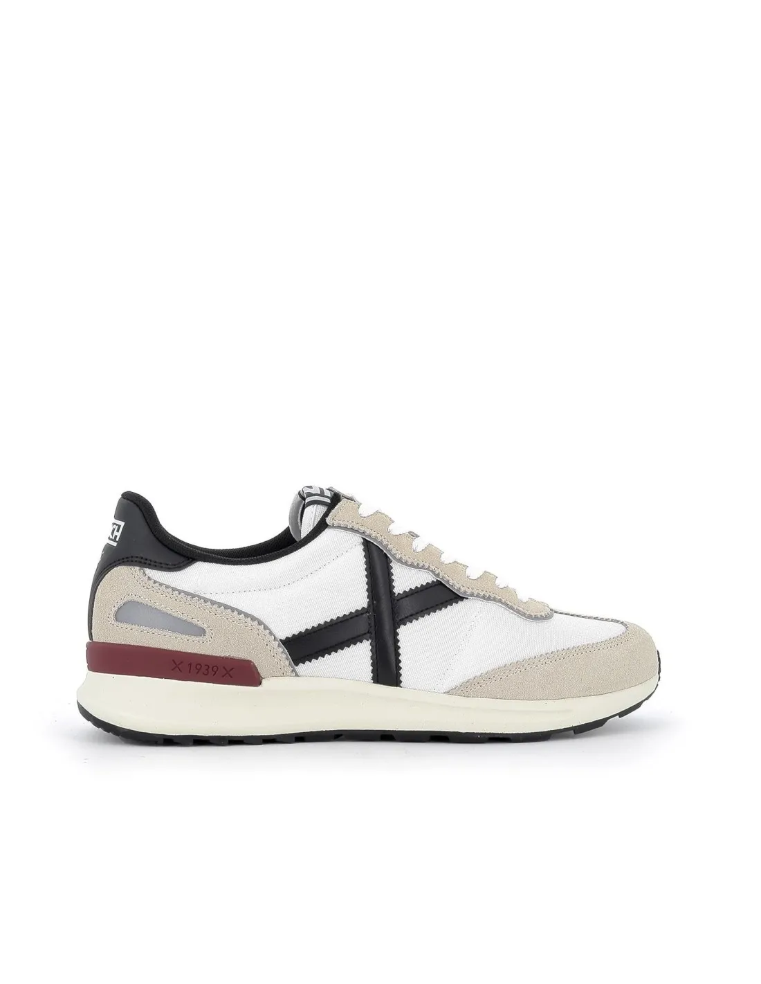 Sneakers piel blanco, beige y rojo ante hombre. Munich