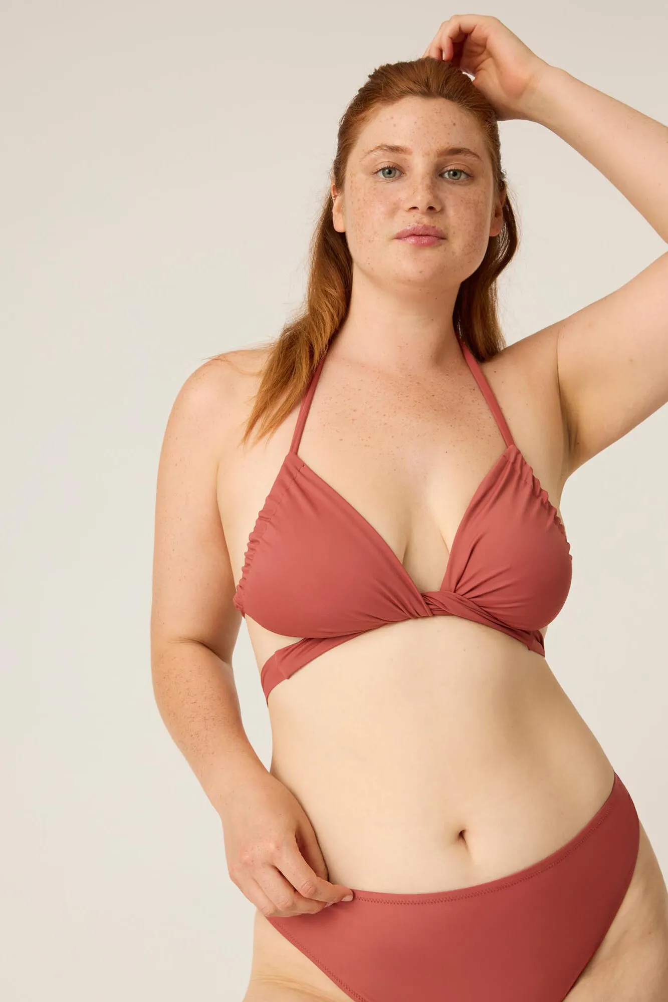 Top Bikini multiposición Sahara red