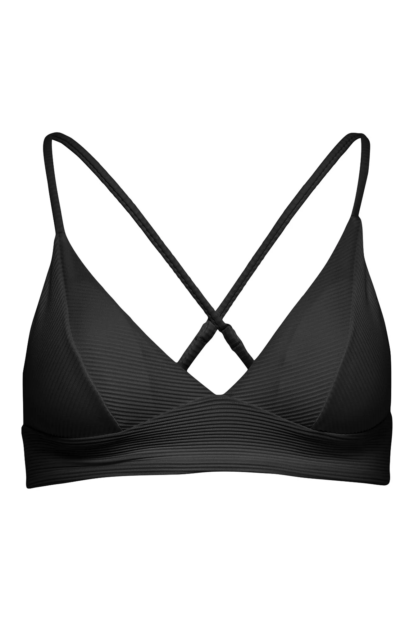 Top de bikini triangular canalé