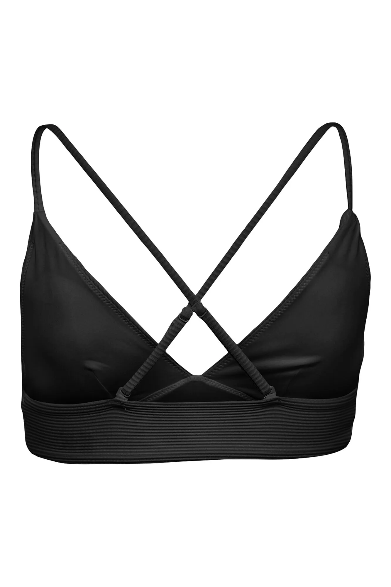 Top de bikini triangular canalé