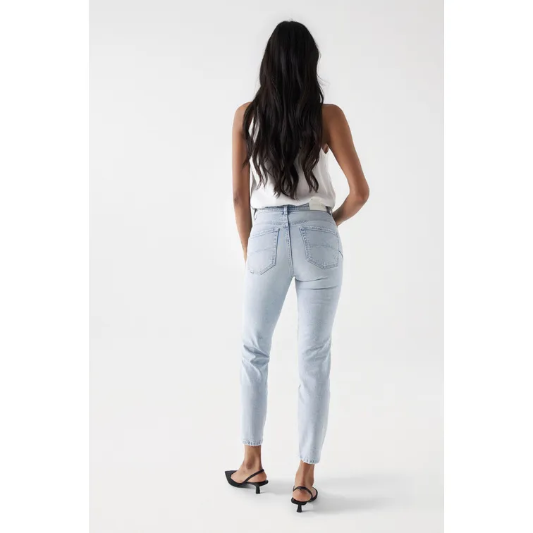 VAQUEROS FAITH PUSH IN CROPPED SLIM CON BRILLANTES MUJER SALSA