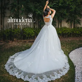 Vestido de Novia Encaje Bordado Corte Princesa