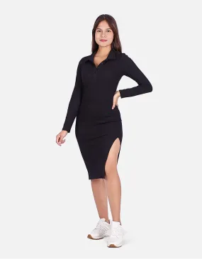 Vestido slim fit negro