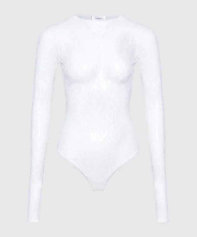 WARDROBE.NYC White openwork bodysuit