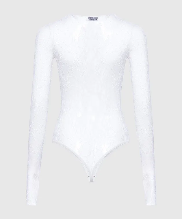 WARDROBE.NYC White openwork bodysuit