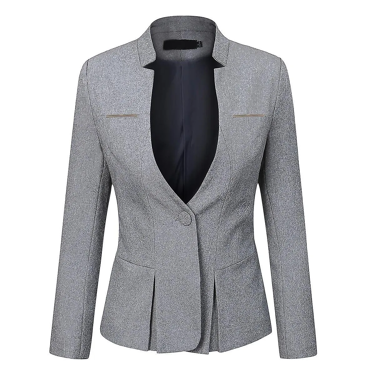 Yynuda Womens 2-piece Business Suit Ruffle Hem One Button Professional Workwear (blazer + Skirt)