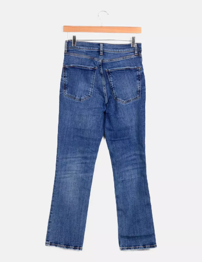 Zara Pantalón denim azul acampanado